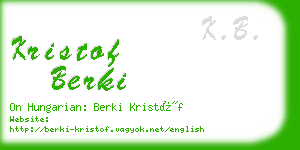 kristof berki business card